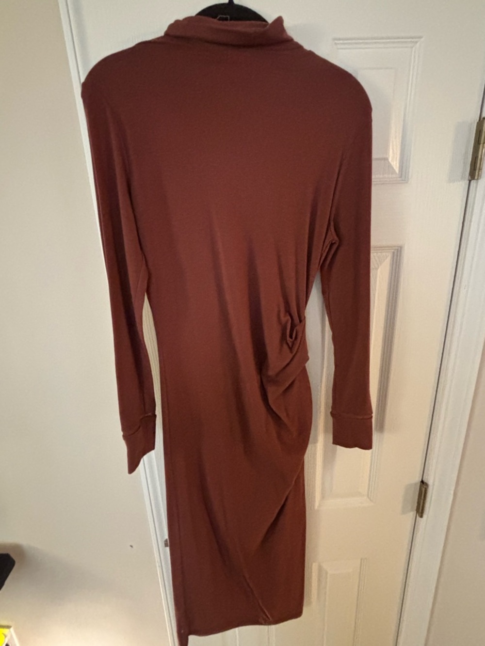 Athleta Rust Brown Long Sleeve Turtleneck Midi Dress - Picture 2 of 5